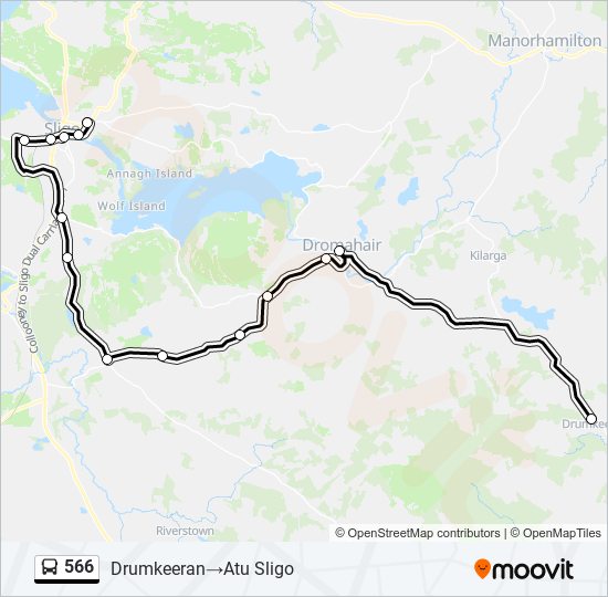 566 bus Line Map