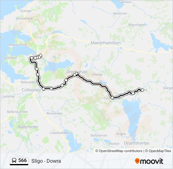 566 bus Line Map