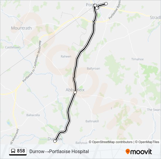 858 Bus Line Map