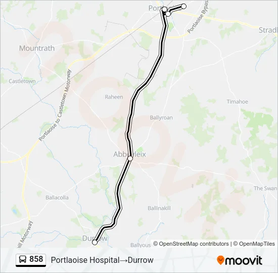 Plan de la ligne 858 de bus