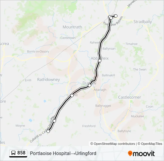 Plan de la ligne 858 de bus