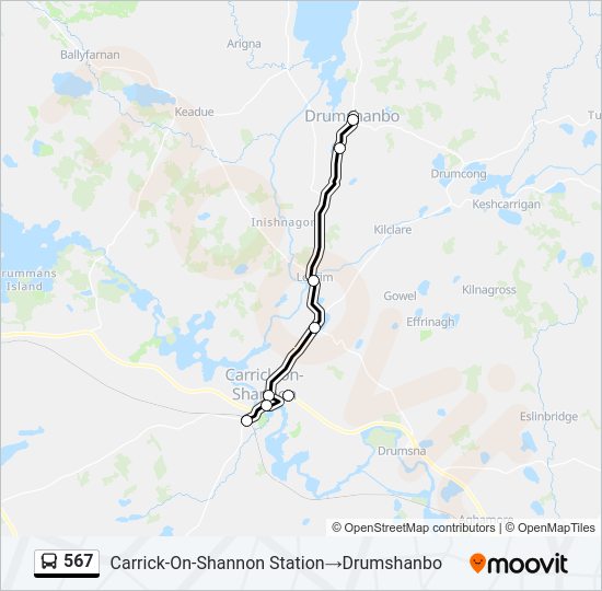 567 bus Line Map