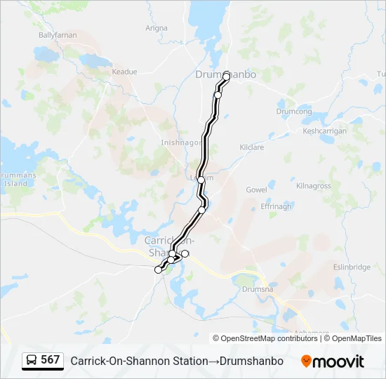 567 Bus Line Map