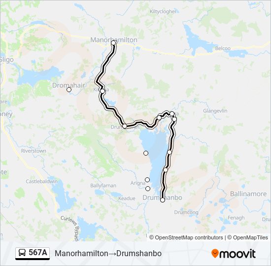 567A Bus Line Map