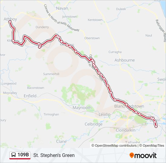 109B bus Line Map