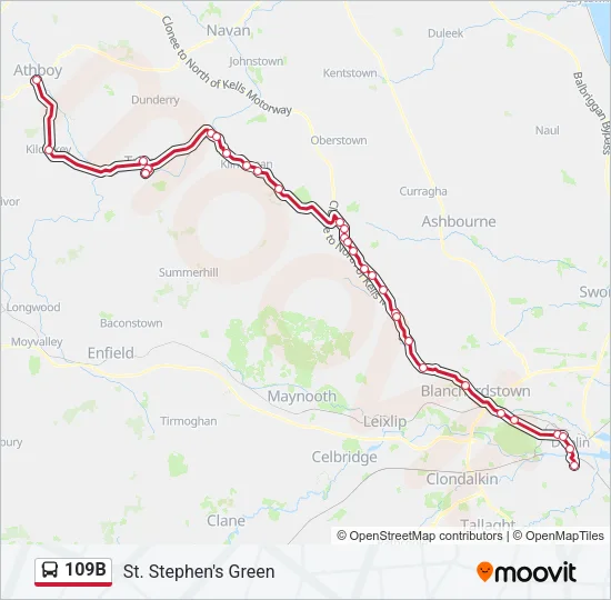 109B Bus Line Map