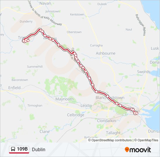 109B bus Line Map