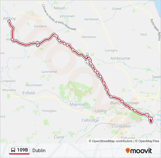 109B Bus Line Map
