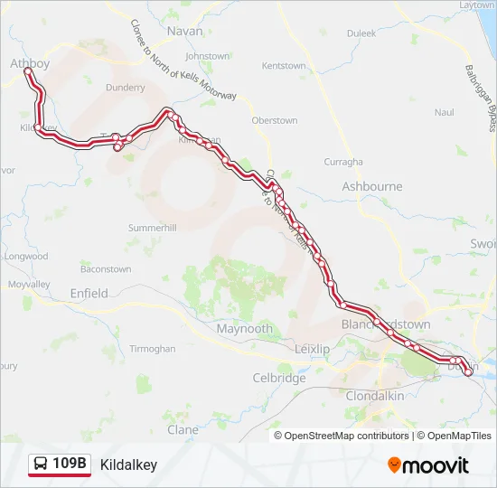 109B Bus Line Map