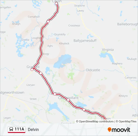 111A Bus Line Map