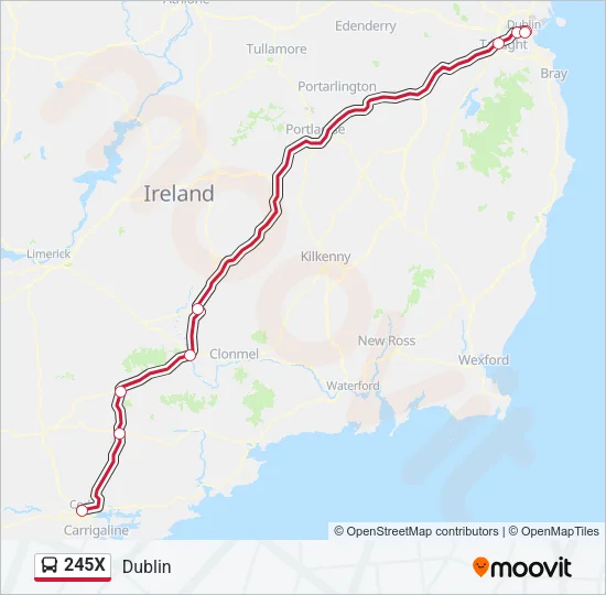245X Bus Line Map