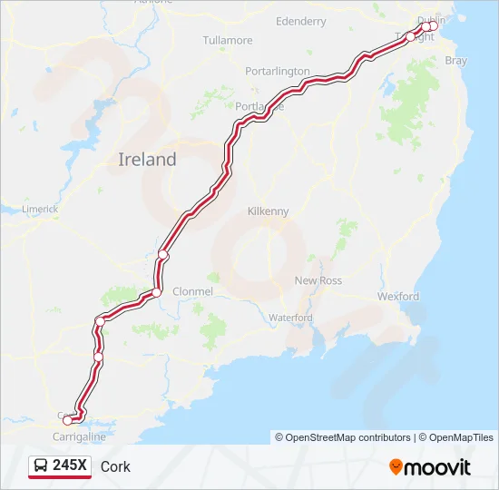 245X Bus Line Map