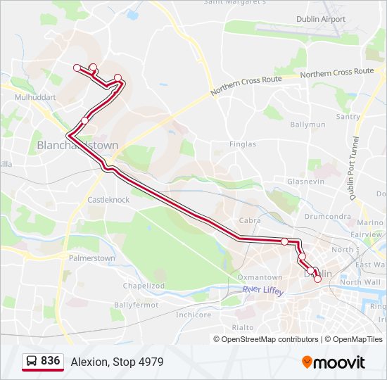 836 bus Line Map