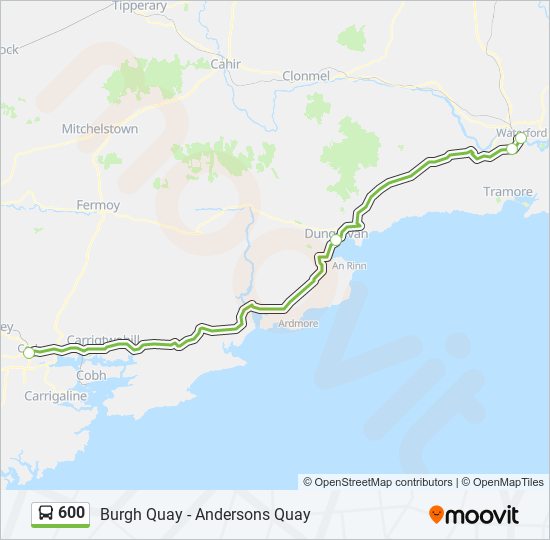 Plan de la ligne 600 de bus