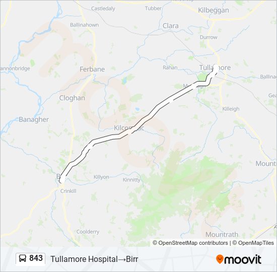 843 bus Line Map