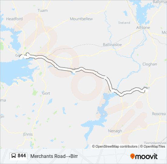 844 bus Line Map