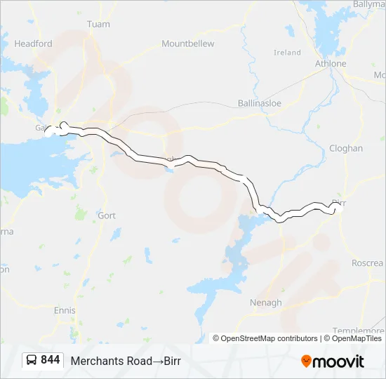 844 Bus Line Map