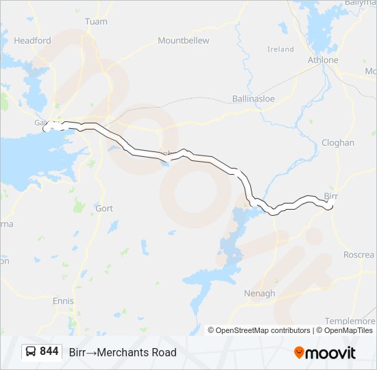 844 bus Line Map