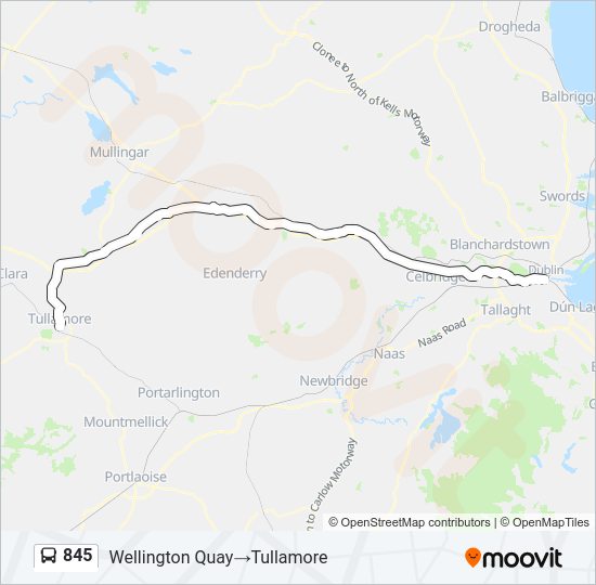 845 Bus Line Map