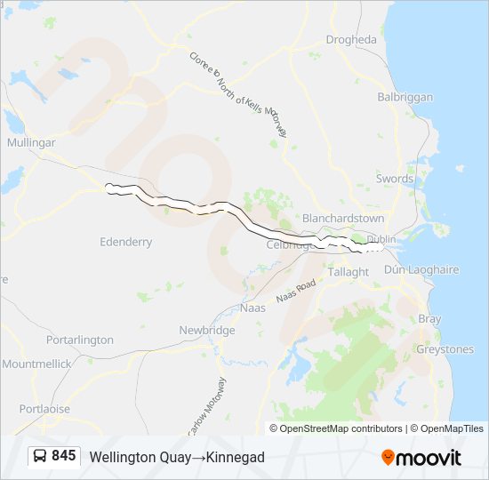 845 Bus Line Map