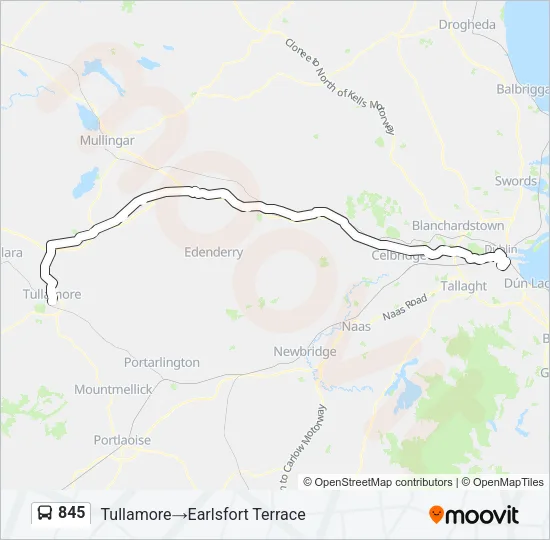 845 Bus Line Map