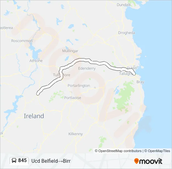 845 Bus Line Map