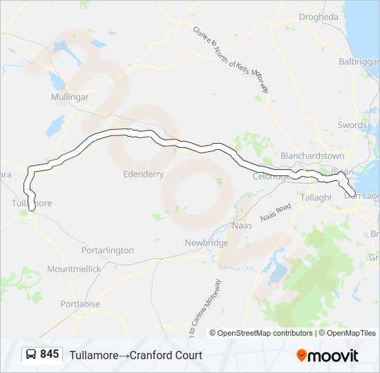 845 Bus Line Map