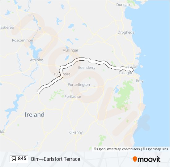 845 Bus Line Map