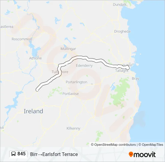 845 Bus Line Map