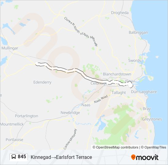 845 Bus Line Map