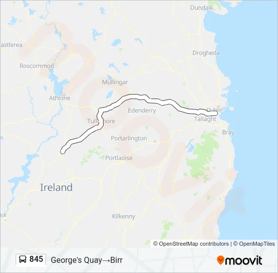 845 Bus Line Map
