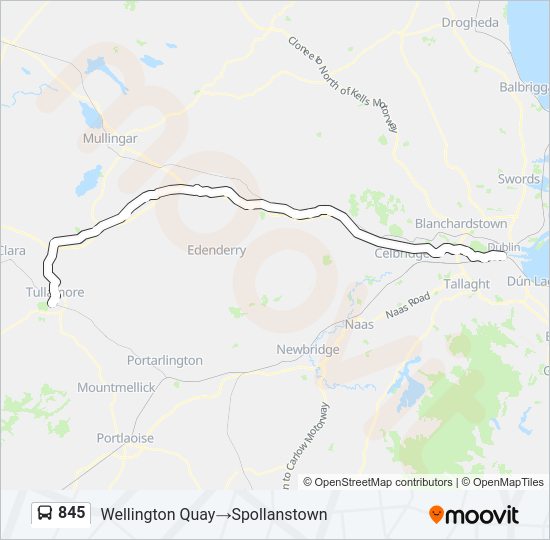 845 Bus Line Map