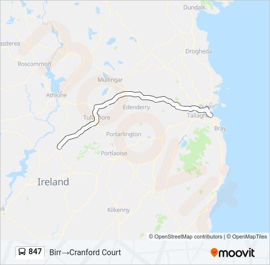 847 Bus Line Map