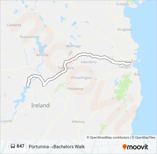 847 Bus Line Map