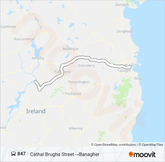 847 Bus Line Map