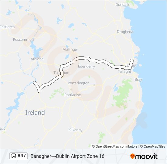 847 bus Line Map