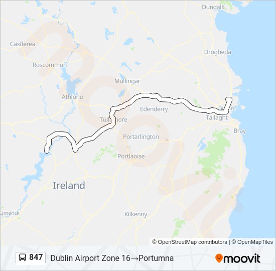 847 Bus Line Map