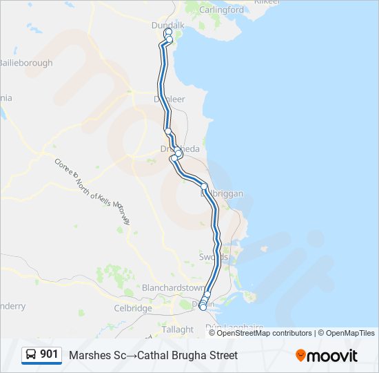 901 Bus Line Map