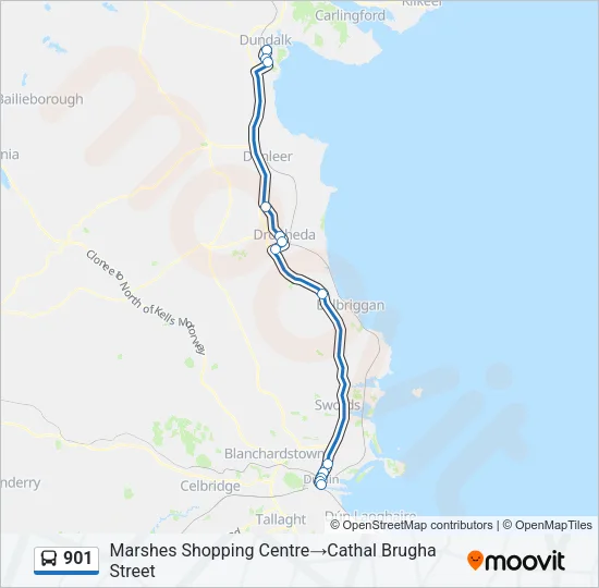901 Bus Line Map