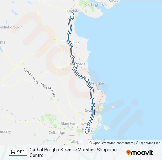 901 Bus Line Map