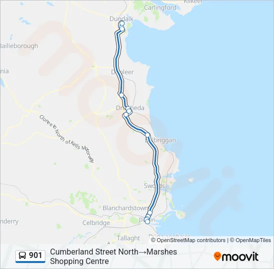 901 Bus Line Map