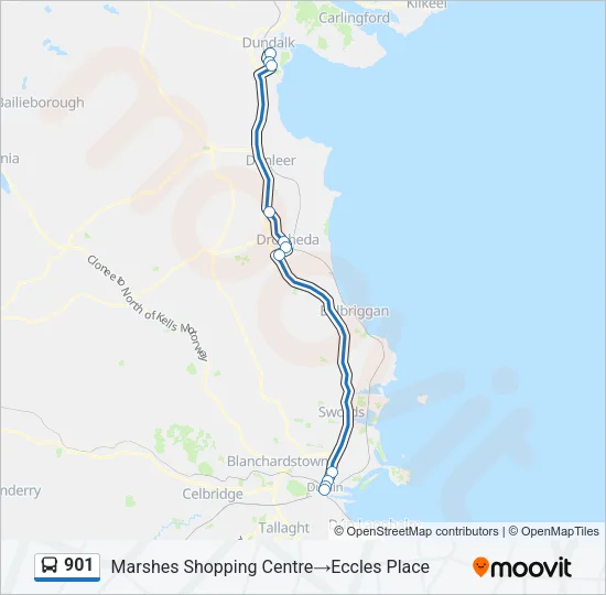901 Bus Line Map