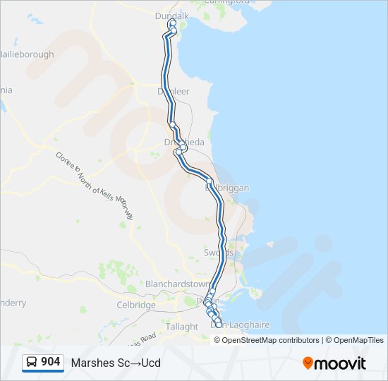 904 Bus Line Map