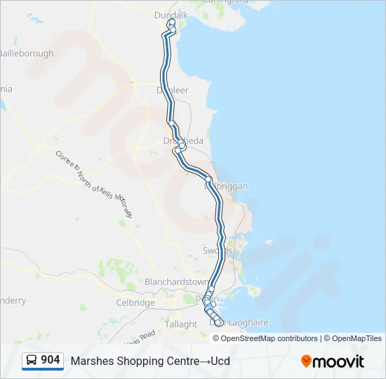 904 Bus Line Map