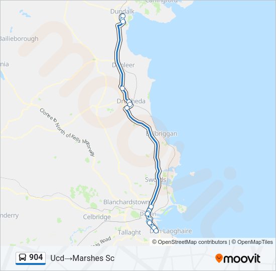 904 Bus Line Map