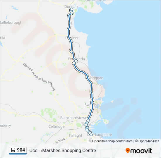 904 Bus Line Map