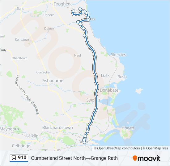 910 bus Line Map