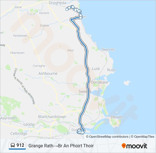 912 Bus Line Map