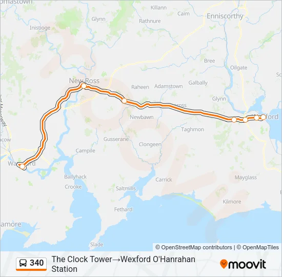 340 Bus Line Map