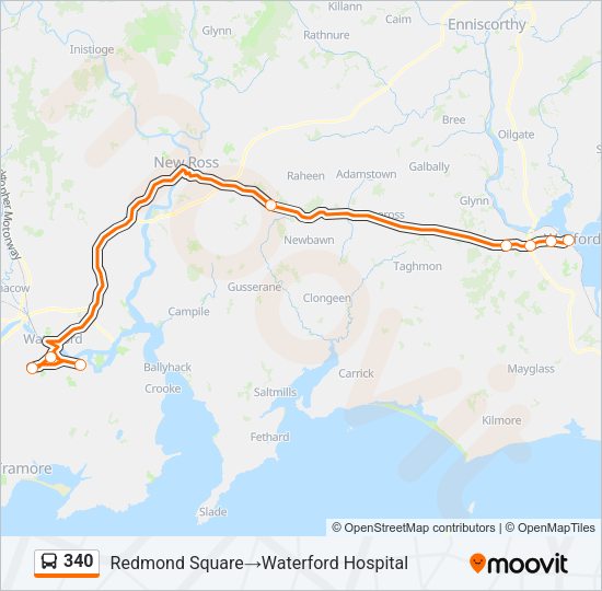 340 Bus Line Map